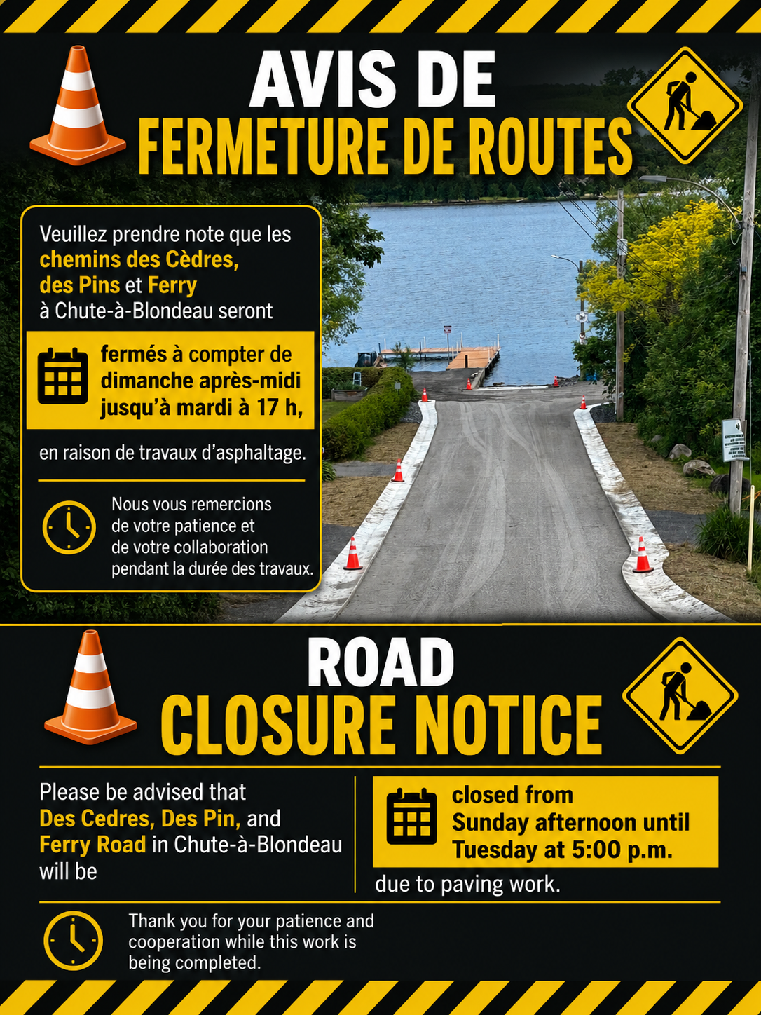 Road Work Notice
